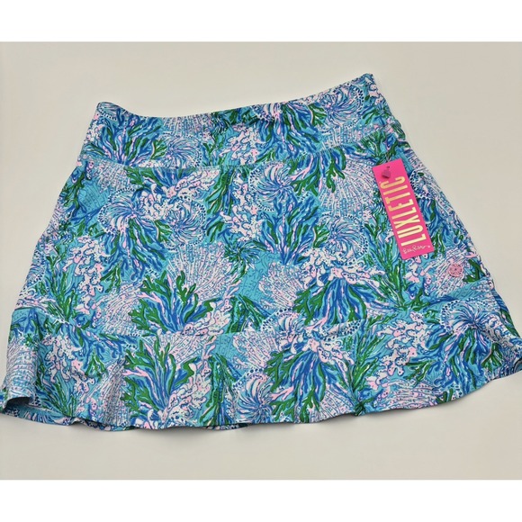 Lilly Pulitzer Zadora High Rise Skort Women's M Las Olas Aqua UPF 50 NWT Blue - Picture 10 of 12